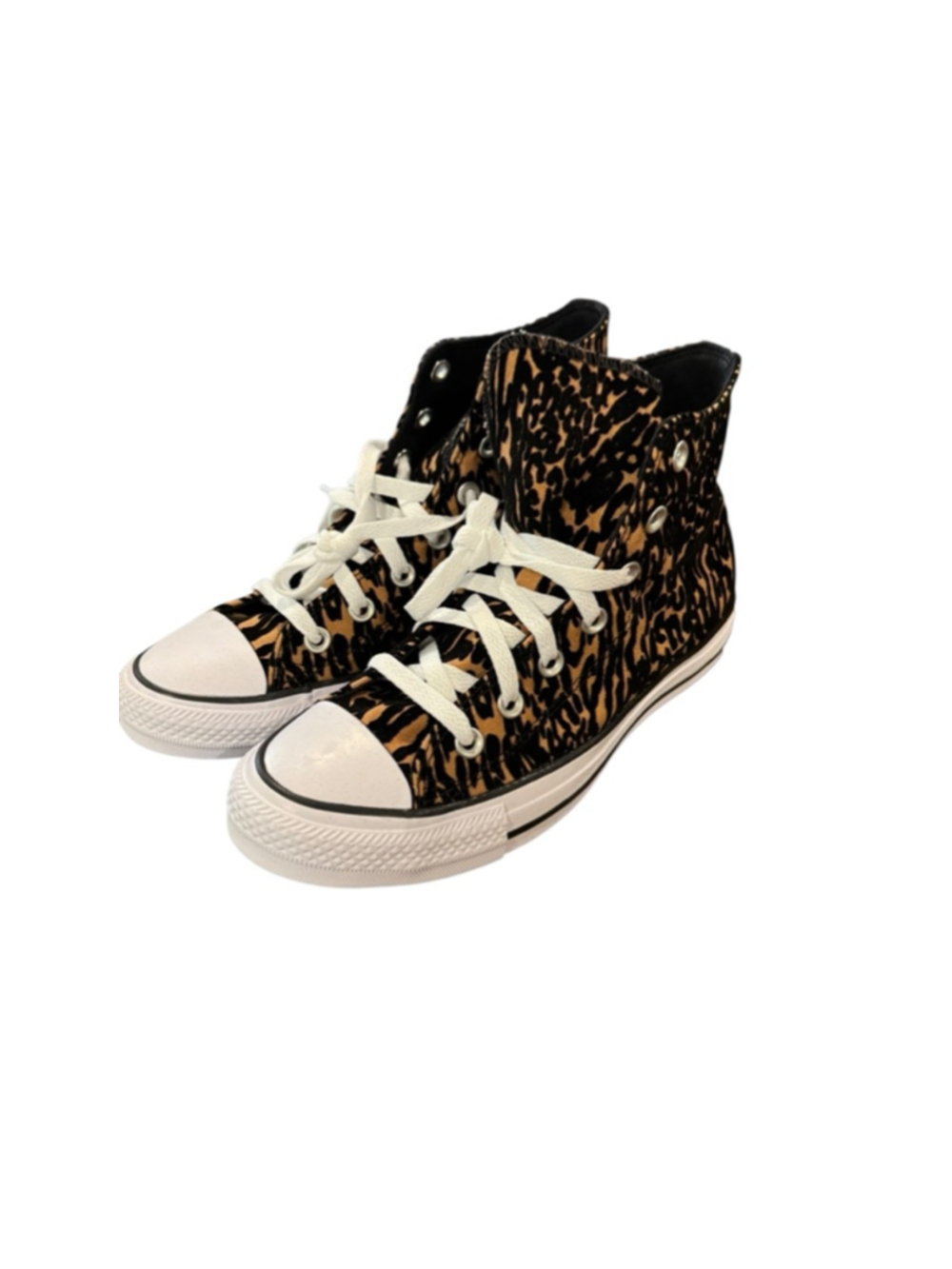 Women's Converse Leopard Print High-Top Sneakers Size 8 Brown/Black - Picture 1 of 7